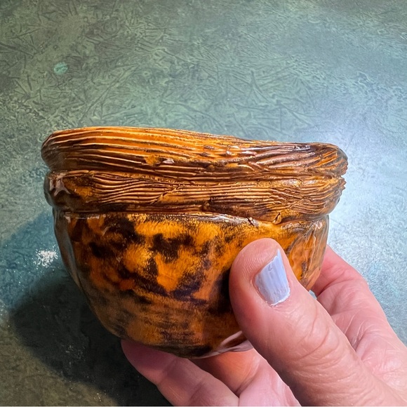 CARMEL AND BLACK Ceramic Pottery Bowl or Planter from my Studio - Picture 4 of 16